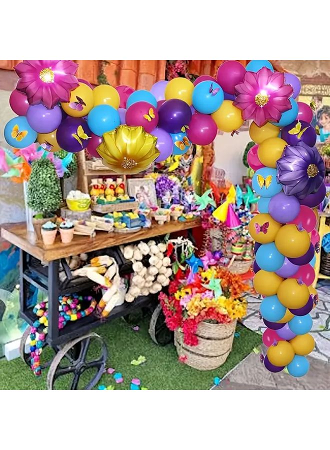 Purple Sunflower Aluminum Foil Balloons 5pcs Reusable Party Decorations - Image 2