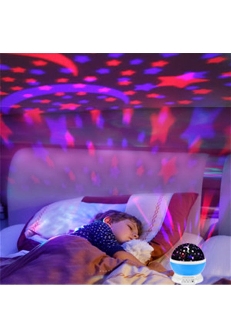 Toys for 2-7 Year Old Girls Baby Night Light with Projector 360 Degree Rotation 4 LED Bulbs 9 Light Color Changing USB Cable Best Night Lights for Kids Adults and Nursery Decor (Blue)  - Image 3