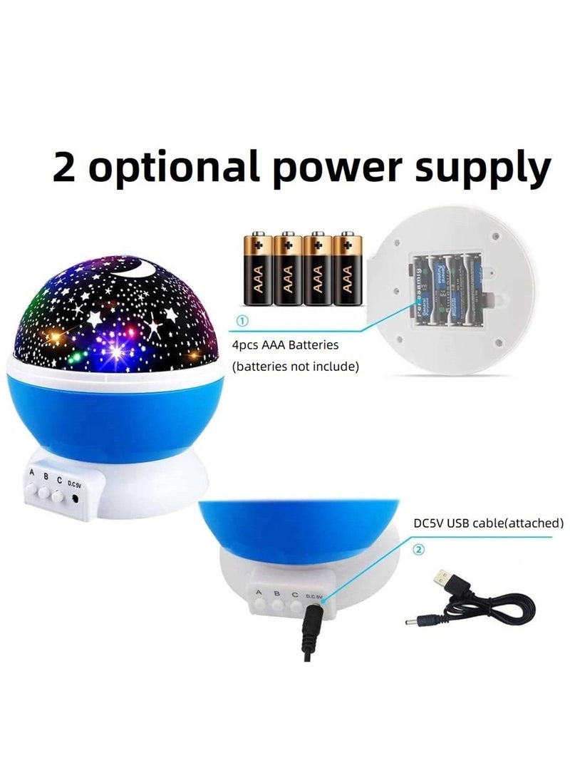 Toys for 2-7 Year Old Girls Baby Night Light with Projector 360 Degree Rotation 4 LED Bulbs 9 Light Color Changing USB Cable Best Night Lights for Kids Adults and Nursery Decor (Blue)  - Image 2