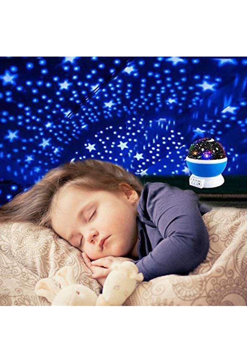 Toys for 2-7 Year Old Girls Baby Night Light with Projector 360 Degree Rotation 4 LED Bulbs 9 Light Color Changing USB Cable Best Night Lights for Kids Adults and Nursery Decor (Blue)  - Image 4
