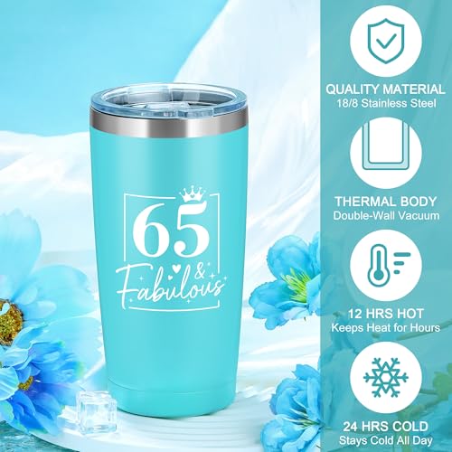 Launrada 65th Birthday Gifts for Women Funny 65 Year Old Birthday Gifts for Women Unique Gift for Woman Turning 65 Gift Ideas for 65 Year Old Woman Mom Happy 65th Decorations for Her with Tumbler Tote Bag - Image 2