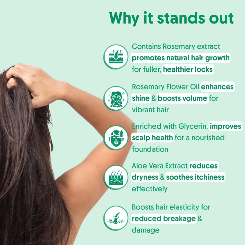 Aravi Organic Rosemary Water Hair Spray with Aloe Vera & Rice Water | Stimulates Hair Follicles, Boosts Hair Growth & Thickness, Reduces Hair Fall, Breakage & Dandruff | For Men & Women - 100ml - Image 3