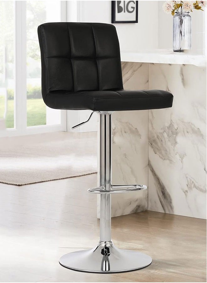 GoldenLike - Bar Stool with Footrest,Pu Leather Swivel Barstools,Height Adjustable Bar Stool Chairs,Morden Kitchen Chair with Backrest,Counter Height Chairs Island Chair for Pub Kitchen - Image 1