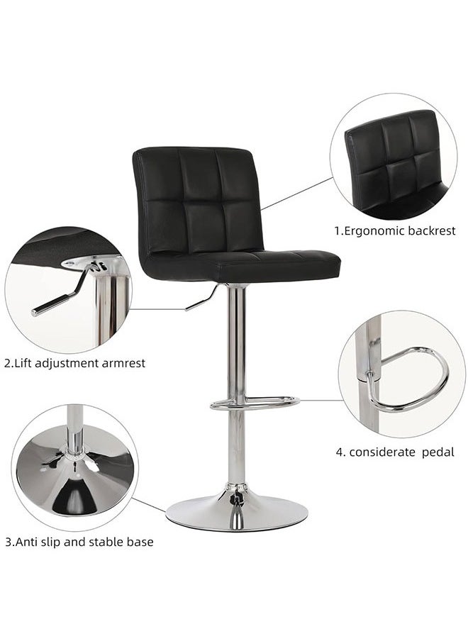 GoldenLike - Bar Stool with Footrest,Pu Leather Swivel Barstools,Height Adjustable Bar Stool Chairs,Morden Kitchen Chair with Backrest,Counter Height Chairs Island Chair for Pub Kitchen - Image 1