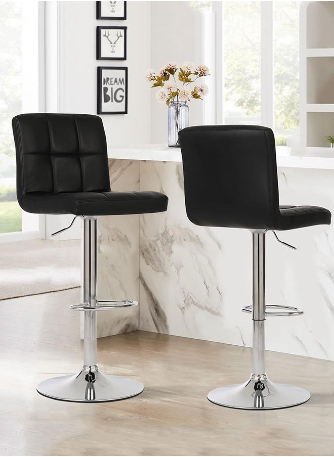 GoldenLike - Bar Stool with Footrest,Pu Leather Swivel Barstools,Height Adjustable Bar Stool Chairs,Morden Kitchen Chair with Backrest,Counter Height Chairs Island Chair for Pub Kitchen - Image 1