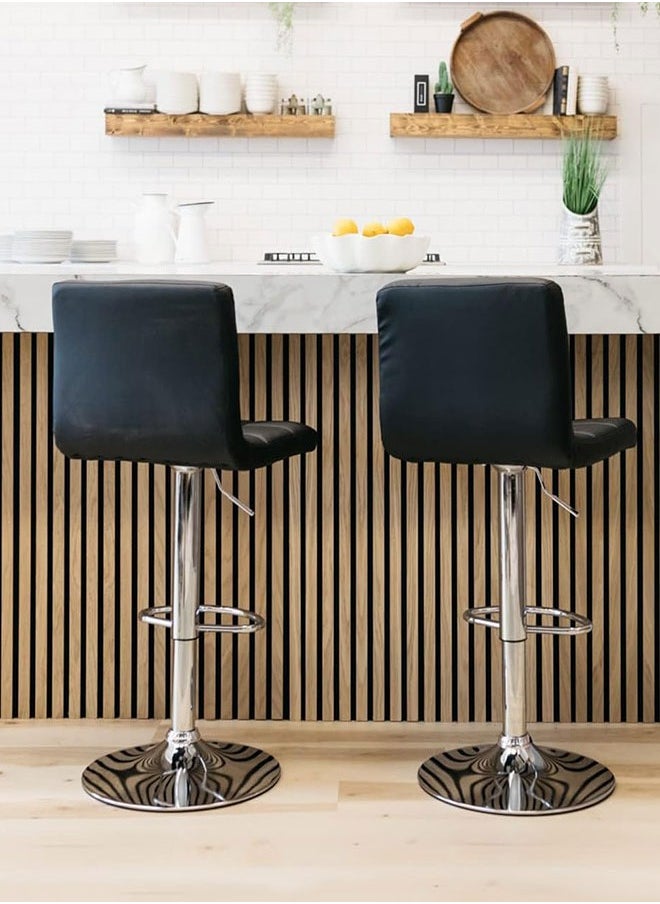 GoldenLike - Bar Stool with Footrest,Pu Leather Swivel Barstools,Height Adjustable Bar Stool Chairs,Morden Kitchen Chair with Backrest,Counter Height Chairs Island Chair for Pub Kitchen - Image 1