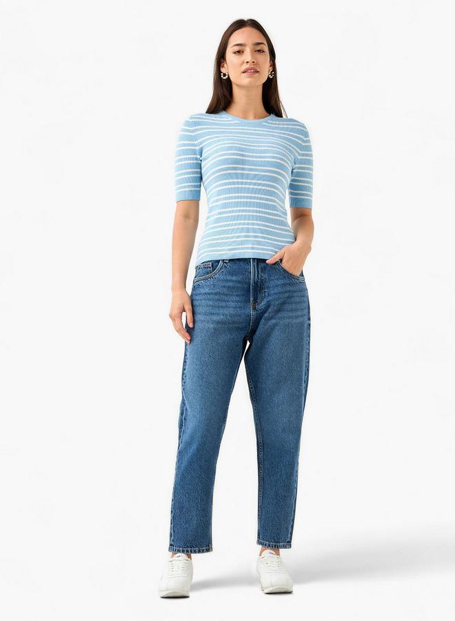 Splash FAV Striped Crew Neck Sweater - Image 2