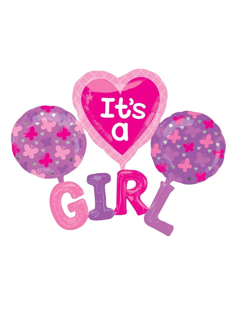 Mcolour Balloon It's A Girl Multicolor Balloon For Baby Shower - Image 1