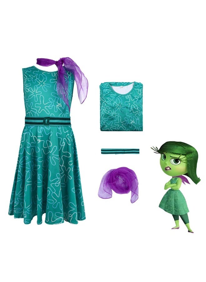 1 Set Party Cosplay Inside Out2 Disgust Costume For Kids Adult - Image 1