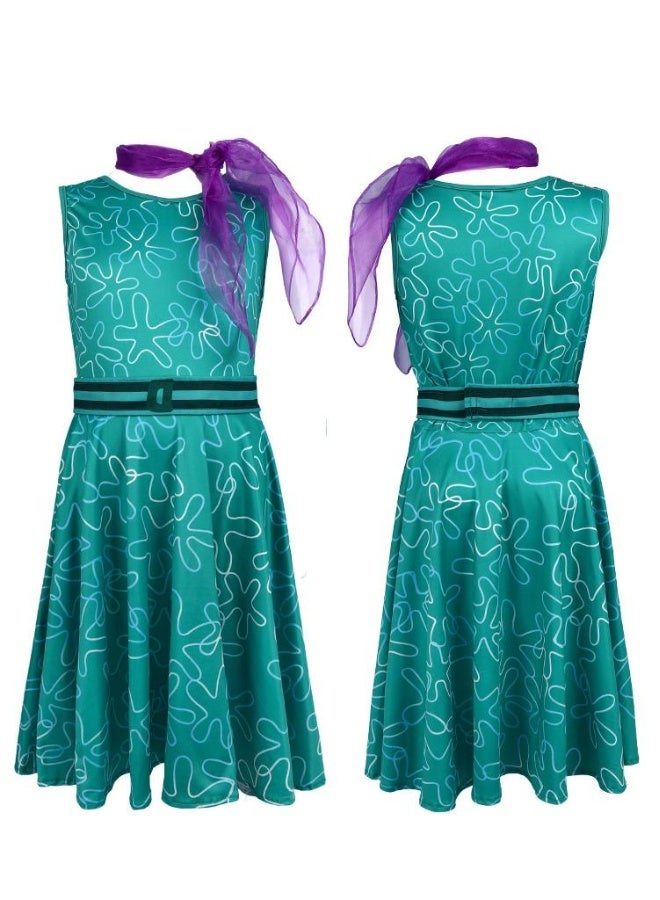 1 Set Party Cosplay Inside Out2 Disgust Costume For Kids Adult - Image 3