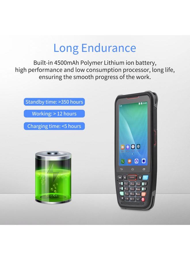 Thoraya - Handheld POS Android 10.0 PDA Terminal 1D/2D/QR Barcode Scanner Support 2/3/4G WiFi BT Communication with 4.0 Inch Touchscreen for Supermarket Restaurant Warehouse Retail Inventory Logistics - Image 1