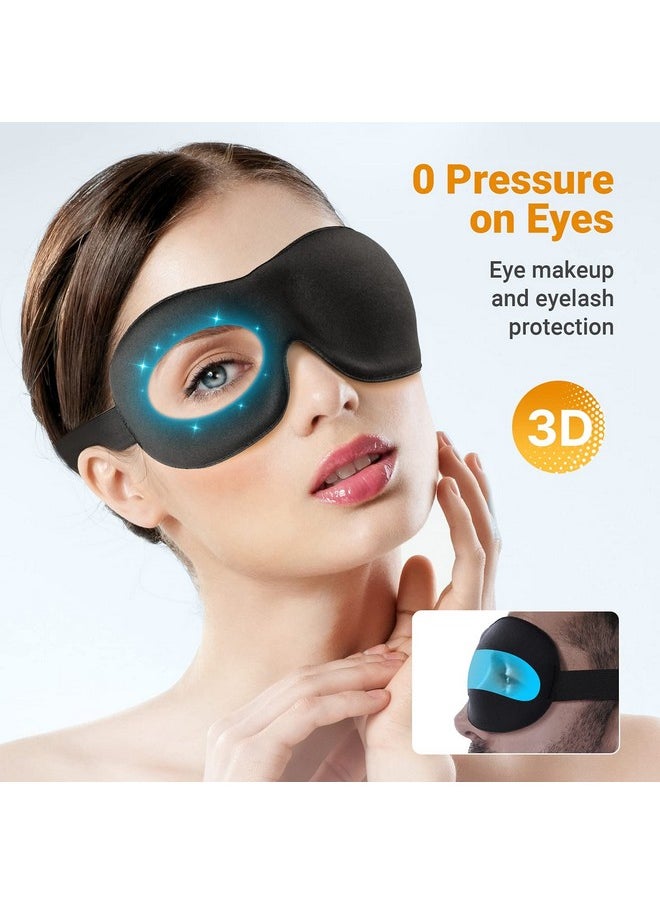 ANZAILALA - Metal 2 Pcs Eye Mask For Sleep 3D Sleep Mask Soft Comfort Eye Shade Cover Super Smooth Sleep Mask And Blind Fold Night Blindfold For Men Women - Image 1