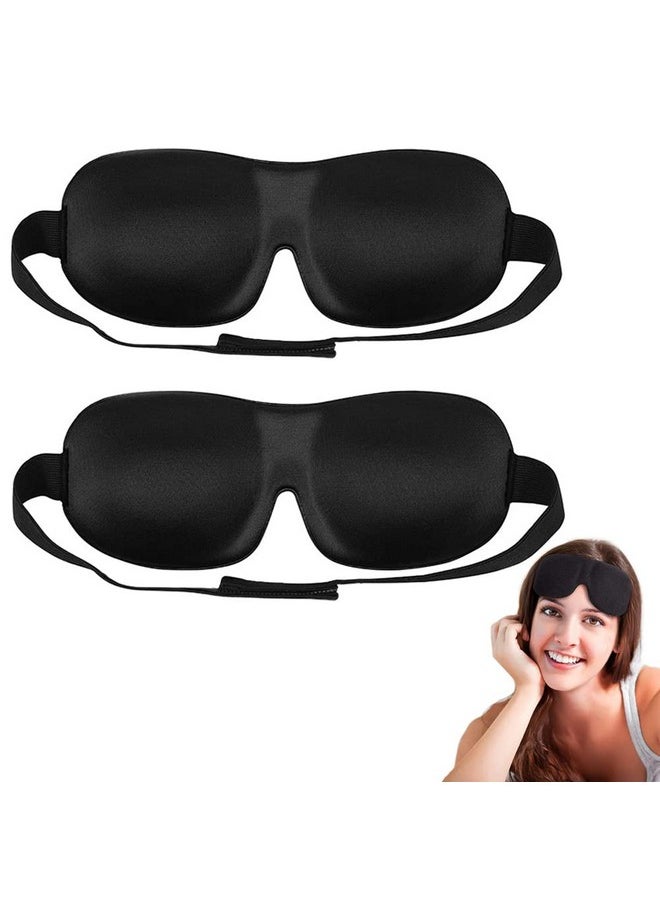 ANZAILALA - Metal 2 Pcs Eye Mask For Sleep 3D Sleep Mask Soft Comfort Eye Shade Cover Super Smooth Sleep Mask And Blind Fold Night Blindfold For Men Women - Image 1