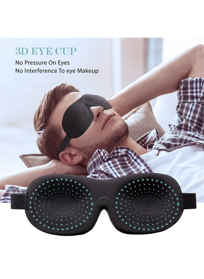 ANZAILALA - Metal 2 Pcs Eye Mask For Sleep 3D Sleep Mask Soft Comfort Eye Shade Cover Super Smooth Sleep Mask And Blind Fold Night Blindfold For Men Women - Image 1