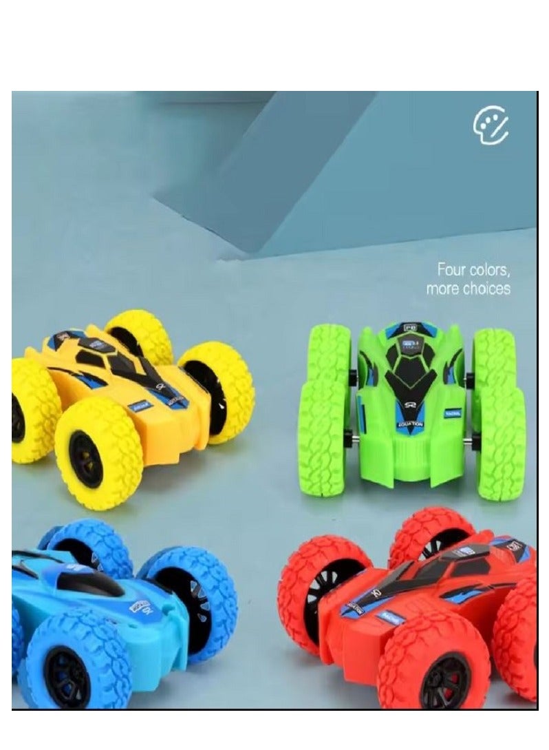 Pack Of 4 Mini Durable Premium Quality Cuddling Toy Stunt Flip Zeep Car Multicolour  - Image 2