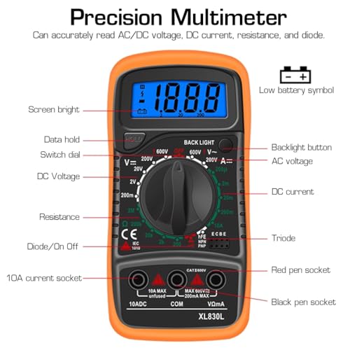 Serplex® 80W Soldering Iron Multimeter Kit Temperature Adjustable Electric Welding Tool Set with Soldering Iron Tip, Solder Wire, Stand, Desoldering Pump, Welding Tool - Image 2
