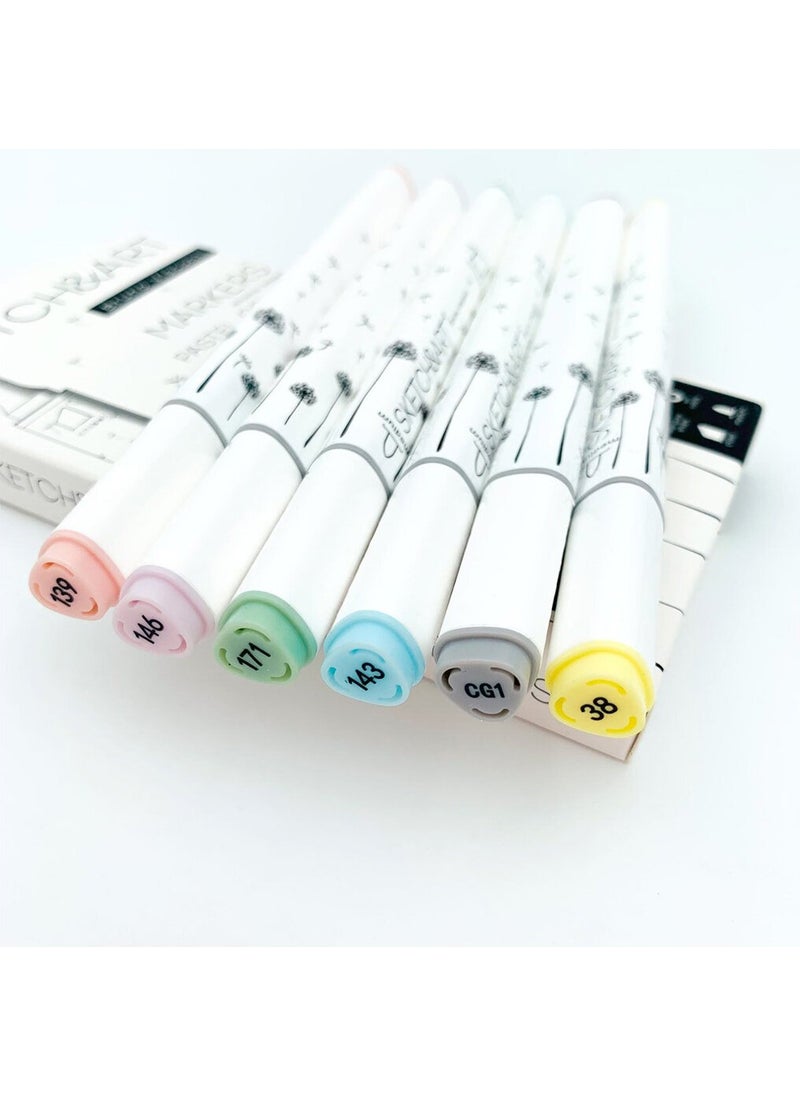 Bruno Visconti 'Sketch Art' Double Sided Markers 6 Colors Pastel 22-0081/03  - Image 4