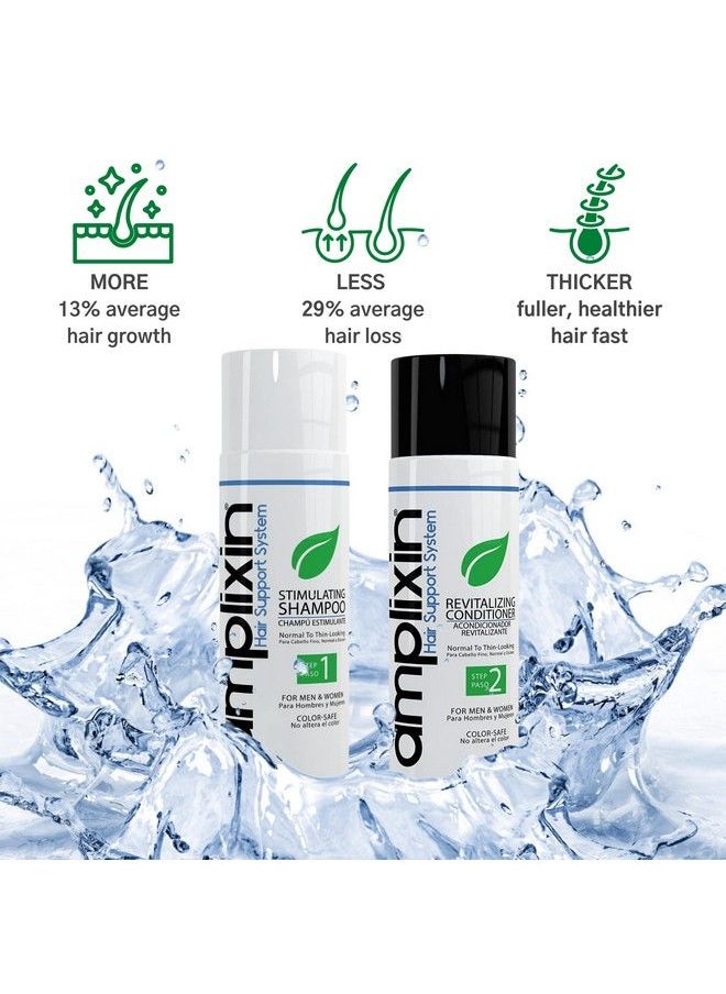Amplixin - Dht Blocker Hair Growth Shampoo And Hair Loss Revitalizing Conditioner Set For Thinning Hair For Men & Women ; Clinically Proven 2 Step Treatment ; Color Safe ; Paraben & Sulfate Free ; By - Image 1