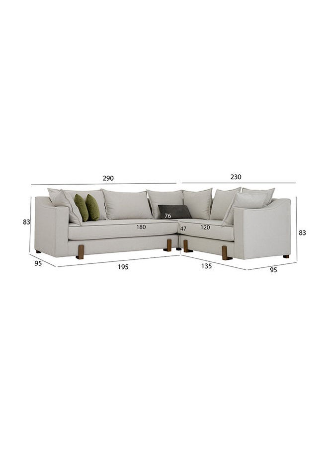 ROYAL FURNITURE - Linea corner sofa with ottomon 290x195x83 cm, - Image 1