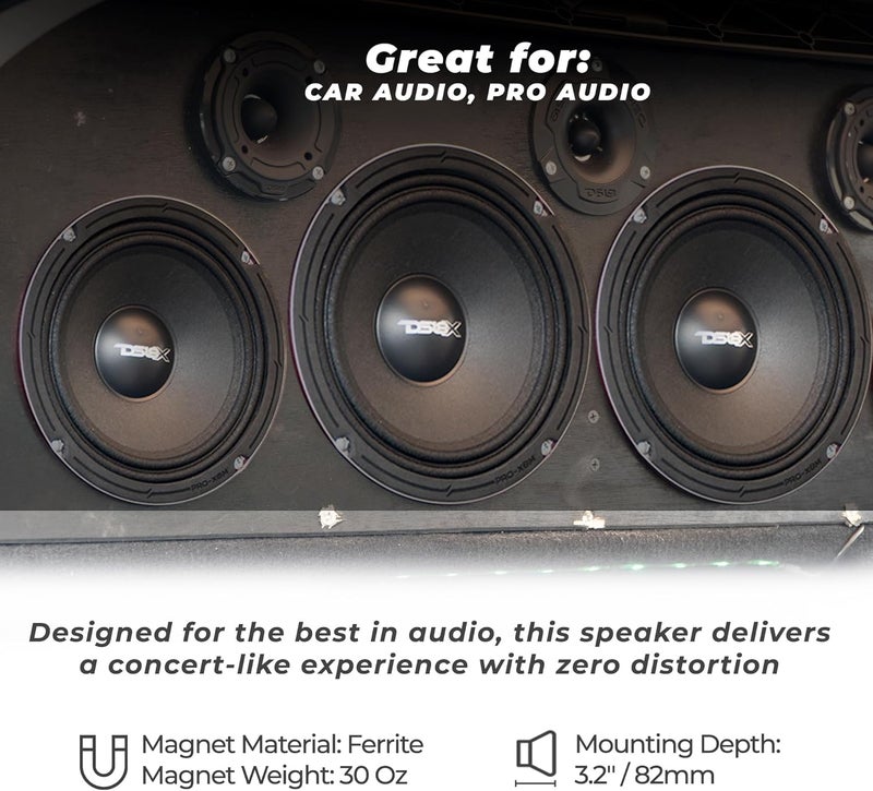 DS18 PRO-X8.4M Loudspeaker - 8" Midrange Speaker with Red Steel Basket, 550W Max Power - Image 3