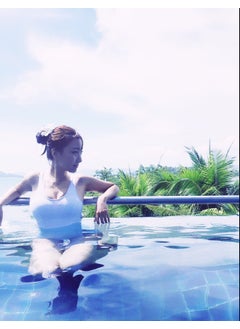 Slimming One-Piece Swimsuit for Women Nylon 2-color white color matching (mind taking this option carefully)