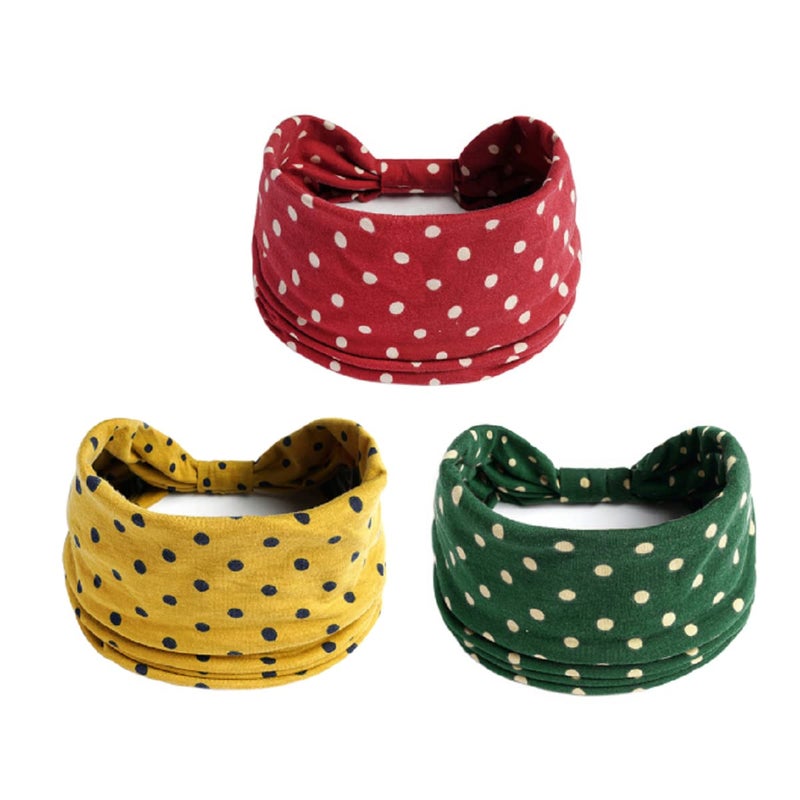 K-Elewon 3 Pack Women Wide Elastic Head Wrap Headband Sports yoga Hair Band (3 Pack(A09)) - Image 1