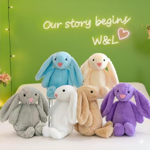 MiniMoo Long Eared Cream Bunny Soft Toy Rabbit Plushie | Cute and Cuddly Stuffed Plush Animal for Girls/Kids | 28CM Including Legs - Image 4
