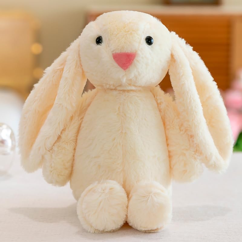 MiniMoo Long Eared Cream Bunny Soft Toy Rabbit Plushie | Cute and Cuddly Stuffed Plush Animal for Girls/Kids | 28CM Including Legs - Image 5