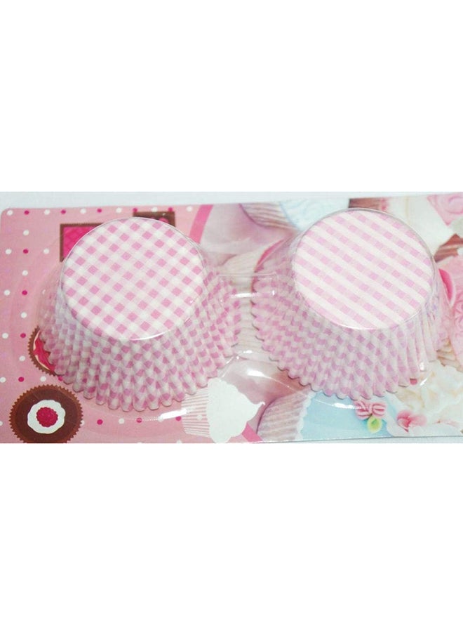Generic Cupcake Pink Checkered Paper Cups 