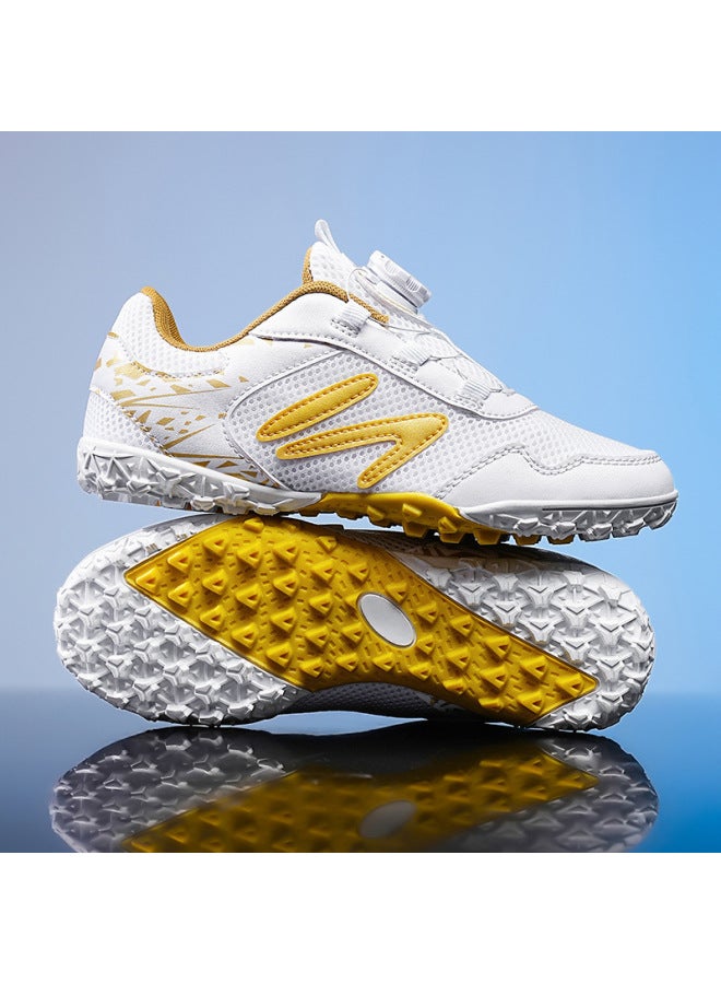 White Broken Nails 366 Children's Football Shoes Boys New Winter Rotating Button Special Shattered Nail Tf Training Shoes For Primary School Students Boys