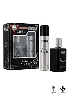 Non Alcoholic Dinar 2 Pieces Perfume Gift Set For Unisex - Eau De Parfum 100ml & Perfume Body Spray 75ml