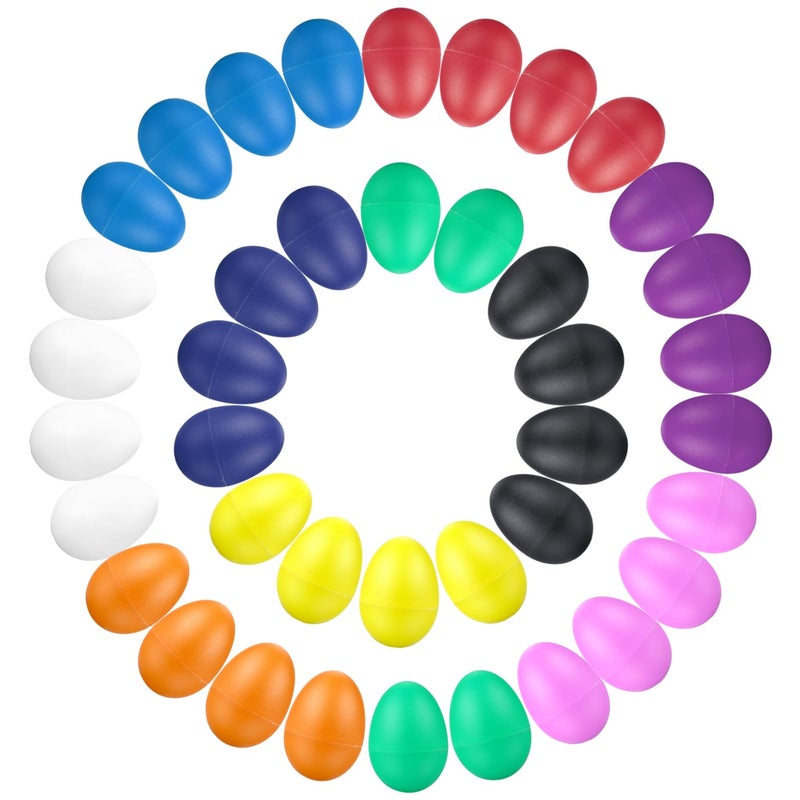 COCOMOON Egg Shakers Musical Instruments for babies-40Pcs Musical Maracas Percussion Instrument (10 Colors) Easter Eggs with a Storage Bag for Music Parties,Toys Music Learning DIY Painting - Image 2