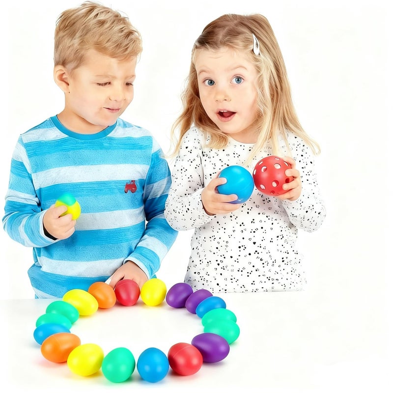 COCOMOON Egg Shakers Musical Instruments for babies-40Pcs Musical Maracas Percussion Instrument (10 Colors) Easter Eggs with a Storage Bag for Music Parties,Toys Music Learning DIY Painting - Image 5