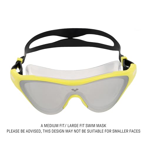 ARENA Unisex Adult The One Swim Mask Fitness Swimming Goggles for Men and Women Large Fit Polycarbonate Mirror Lens, Silver/Soft Green/Black - Image 4