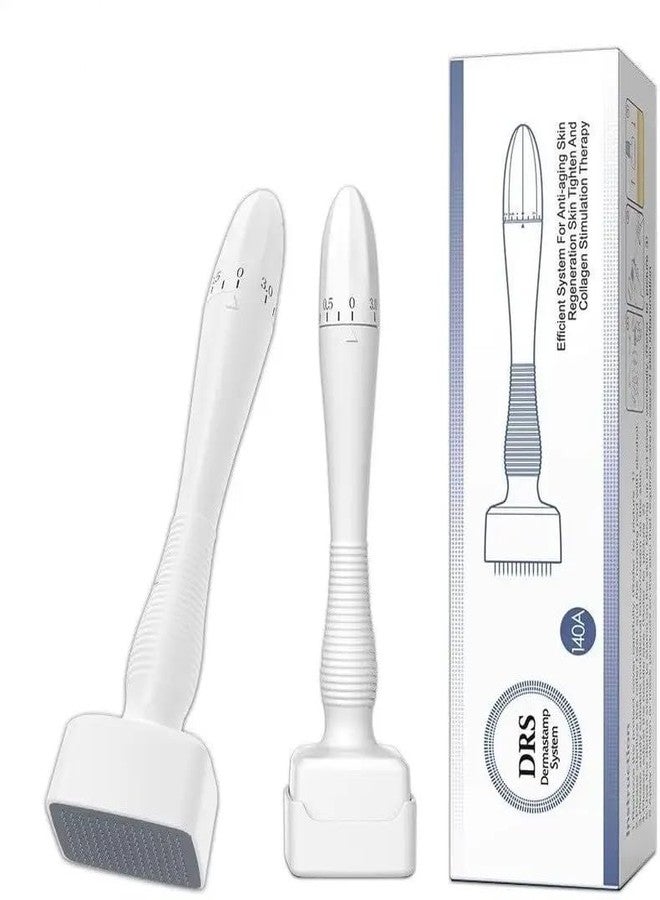 EFFARA'S Derma Roller Kit, 140 Titanium Microneedles, Professional Facial Care Tool for Skin, Hair and Beard Treatment Amazing Professional Microneedling Pen - Image 1