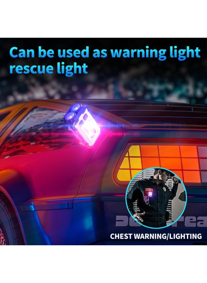 Rechargeable Keychain Flashlight with Type-C Fast Charging,Mini Tactical Flashlight 750mAh ，Magnetic Base Dual Switches, Waterproof Pocket Light for Camping EDC Emergency (White) - Image 5