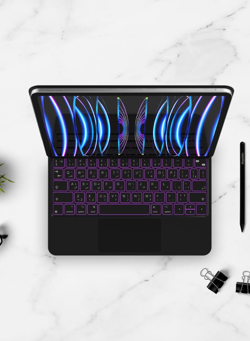blupebble Magic Folio Detachable Magnetic Keyboard with Large Precision Trackpad, Full-Size Backlit Keyboard Designed for iPad Pro 12.9 inch - Image 5