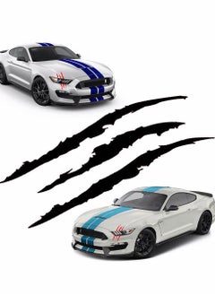KASTWAVE Car Stickers Claw Marks Decal Non-Reflective Sticker Waterproof Headlight Vinyl for Sports Cars SUV Pickup Truck Window Motorcycles Ect 2pcs (Black)  - Image 2