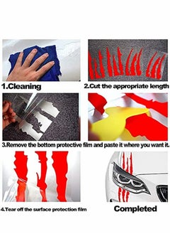 KASTWAVE Car Stickers Claw Marks Decal Non-Reflective Sticker Waterproof Headlight Vinyl for Sports Cars SUV Pickup Truck Window Motorcycles Ect 2pcs (Black)  - Image 3