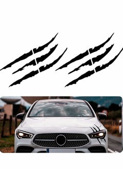 KASTWAVE Car Stickers Claw Marks Decal Non-Reflective Sticker Waterproof Headlight Vinyl for Sports Cars SUV Pickup Truck Window Motorcycles Ect 2pcs (Black)  - Image 1