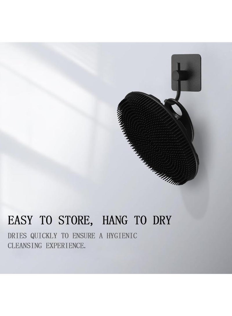 خاجول 1 PCS فرشاة استحمام مصنوعة من السيليكون الناعم المصنوع من السيليكون، فرشاة تنظيف محمولة باليد، تقشير لطيف، رغوة غنية (أسود) - Image 5