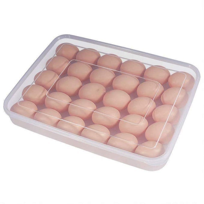REFRIGERATOR EGG STORAGE BOX 24 EGGS HOLDER FOOD CONTAINER PLASTIC ORGANIZER