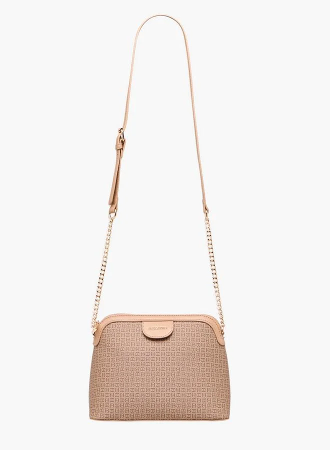 Flora Bella By Shoexpress Monogram Print Crossbody Bag with Chain Strap