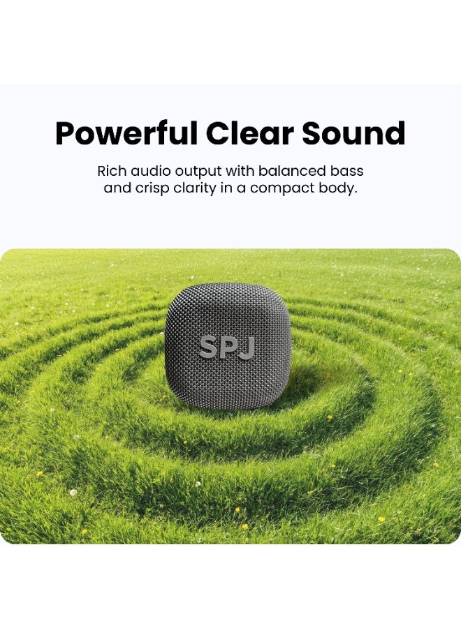 SPJ Portable Bluetooth Speaker, Compact Wireless Speaker with Clear Sound, Lightweight Design & Carry Loop – Black - Image 5