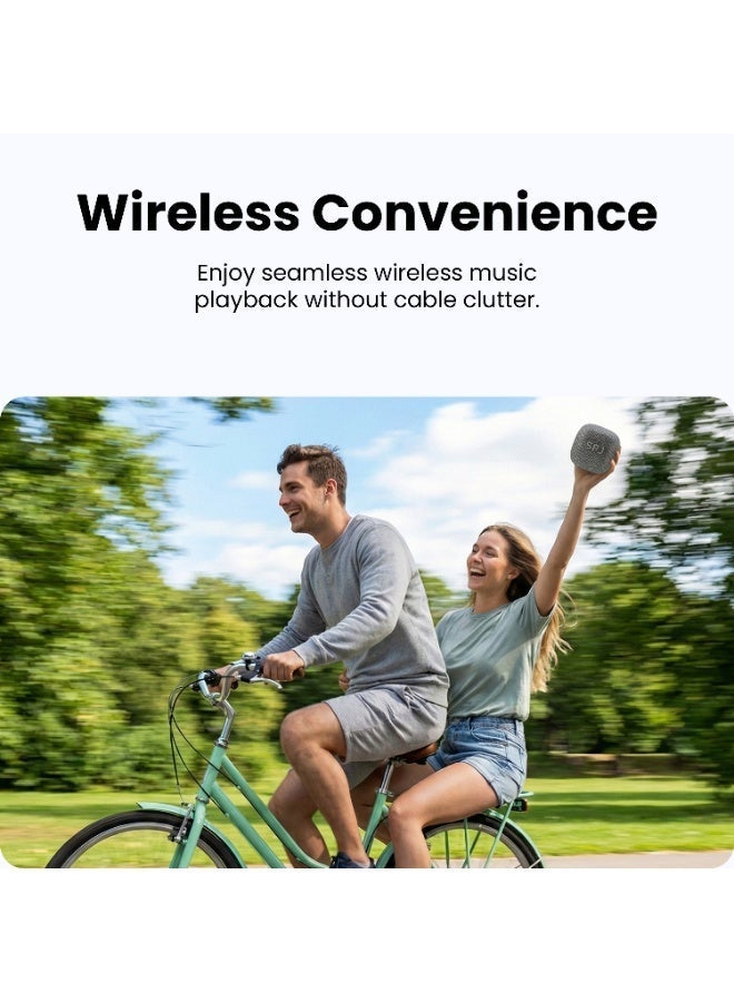 SPJ Portable Bluetooth Speaker, HD Sound & Deep Bass, Wireless Mini Speaker with Built-in Battery, Compact Outdoor Speaker with Carry Loop, Black - Image 2