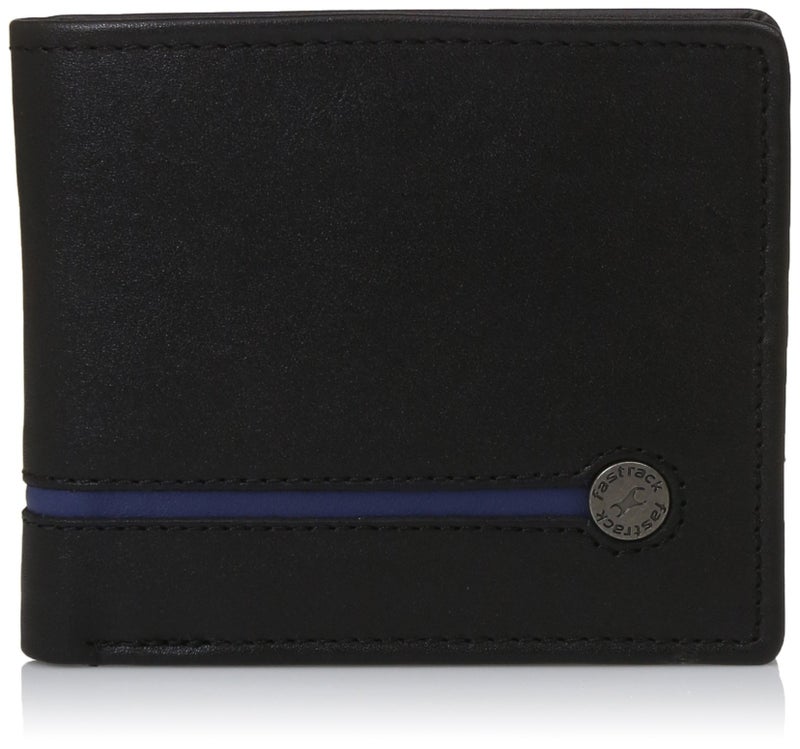 Fastrack Black & Blue Leather Men's Wallet (C0368LBK01) - Image 4