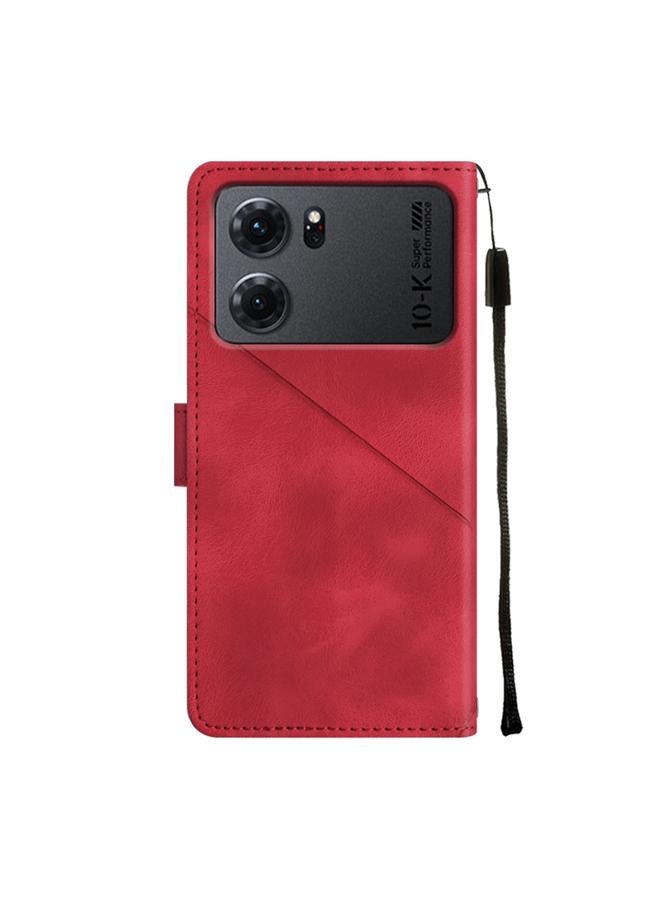 اس-توب جراب لهاتف OPPO K10 5G، جراب هاتف من الجلد المنقوش بملمس الجلد - Image 3