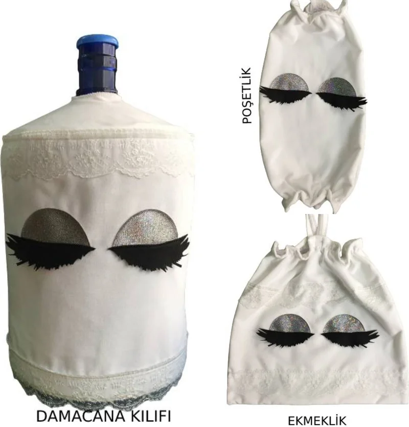 Nisahometeks Nisa Tekstil Bottle Case Bread Bag Holder Set of 3