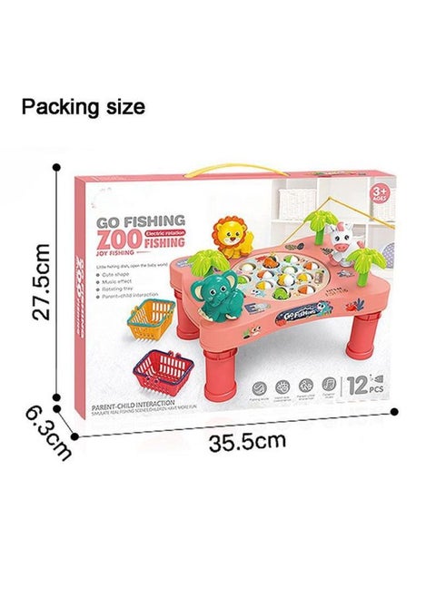 Children's Electric Rotating Fishing Plate Cartoon Puzzle Desktop Game Development Baby Intelligence Parent-child Interactive Toys-Color:7726 Fishing Platform-Specifications:Ordinary Accessories [ordinary Battery + Screwdriver]]