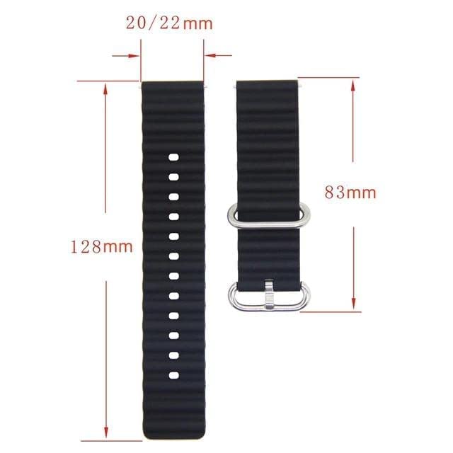 INEFABLE 20mm Ocean SmartWatch Strap Soft Silicone For Amazfit GTS 2 Mini, Amazfit Bip/Bip U/Pro/Lite, Bip S, Amazfit GTS/ 2/2e, Amazfit GTR, Samsung Galaxy Watch 4/5 - Pack Of 1 (Black) - Image 2